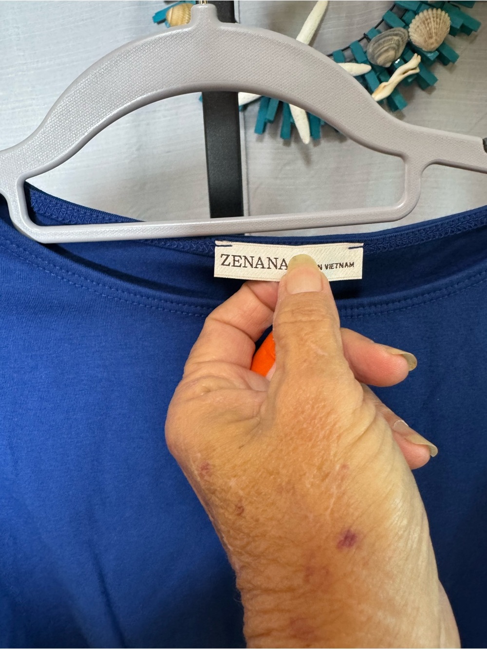 Zenana Outfitters Cobalt Blue Cap Sleeve Crewneck Top with tailored waist. - Picture 4 of 7